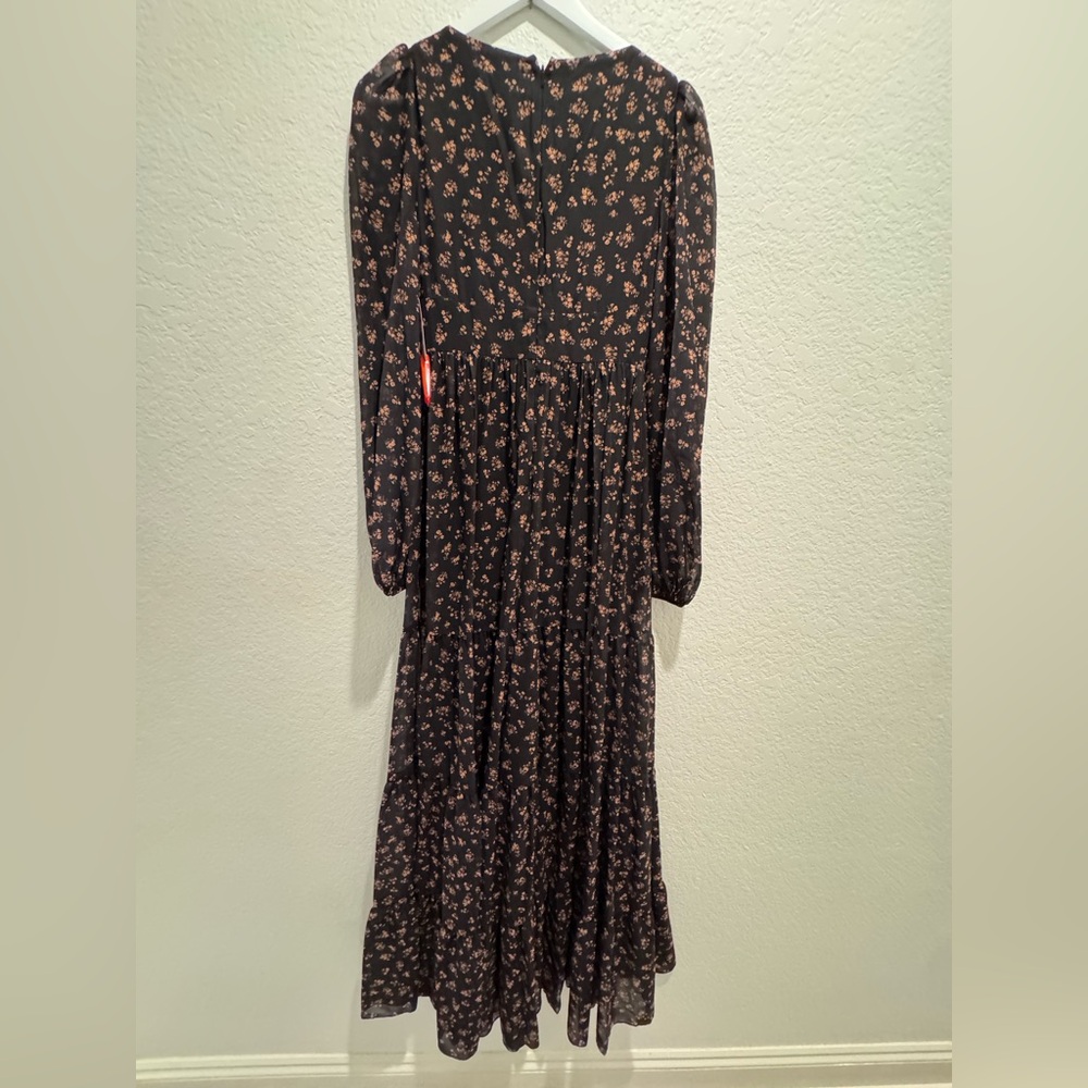 NWT Mac Duggal Sz 0 Black Floral Maxi Gown 55431 - Picture 8 of 12